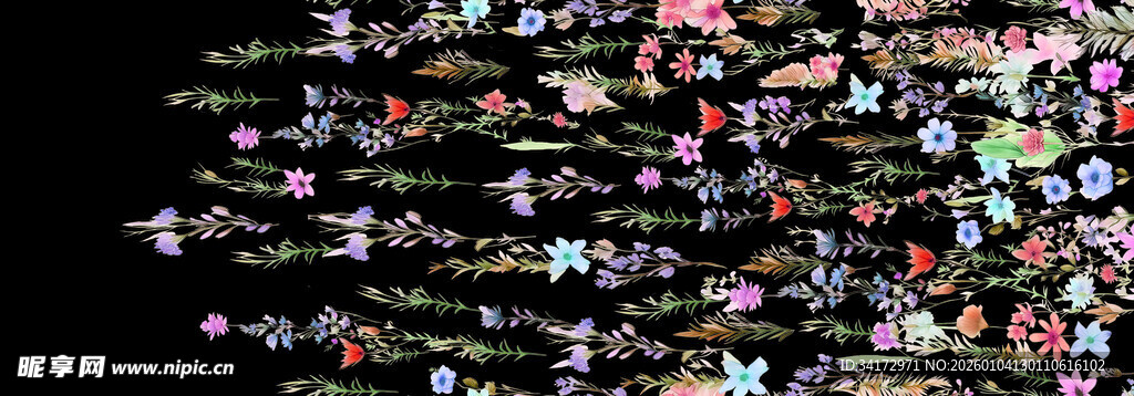 多彩花卉图案装饰背景