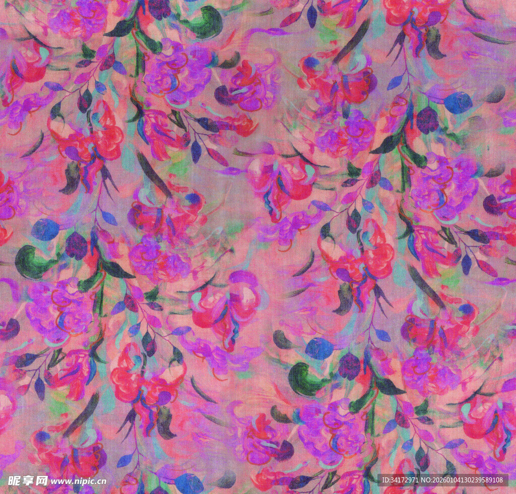 梦幻花卉图案纹理