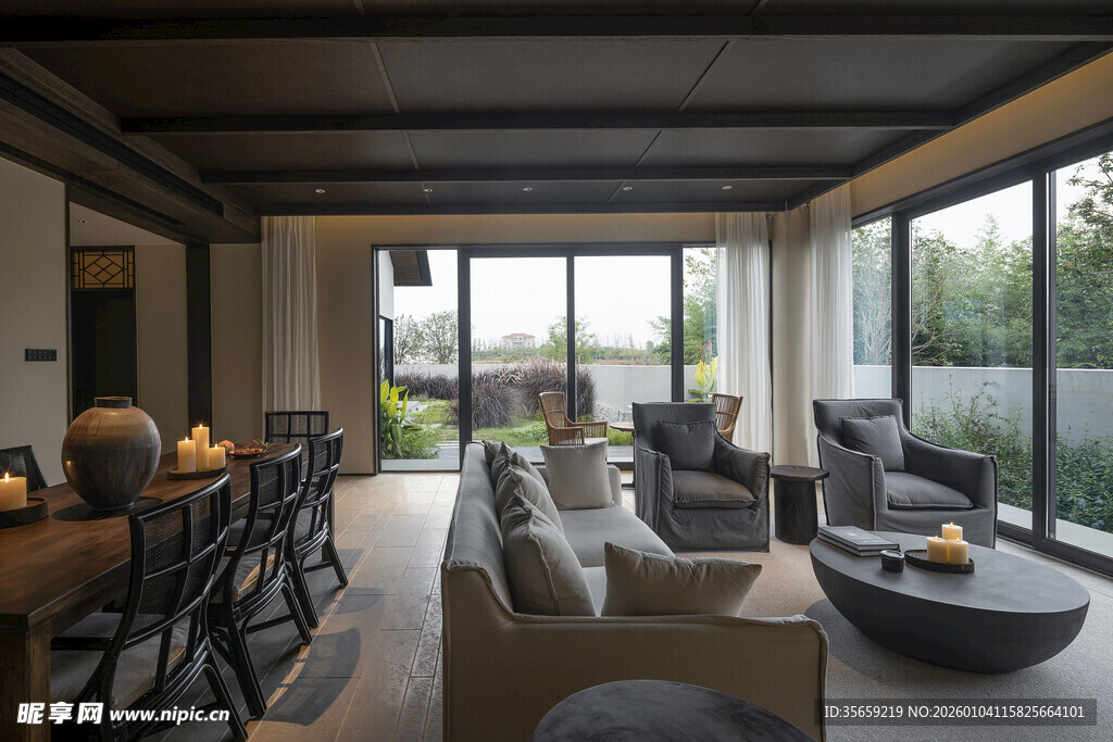 现代简约风开放式客厅空间