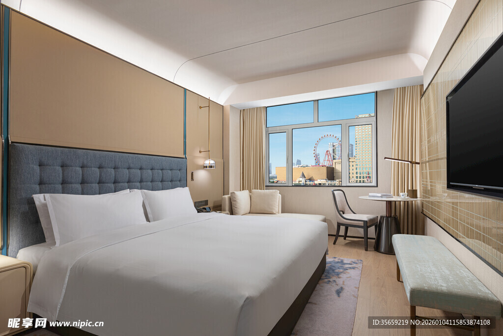 现代简约风格温馨酒店客房