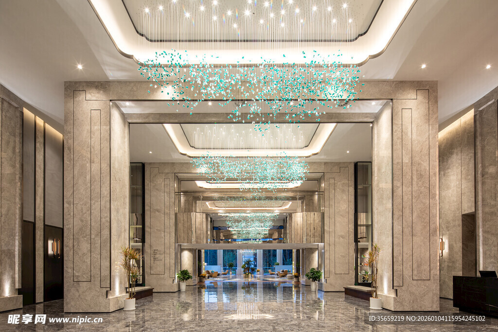豪华大气的酒店大堂空间