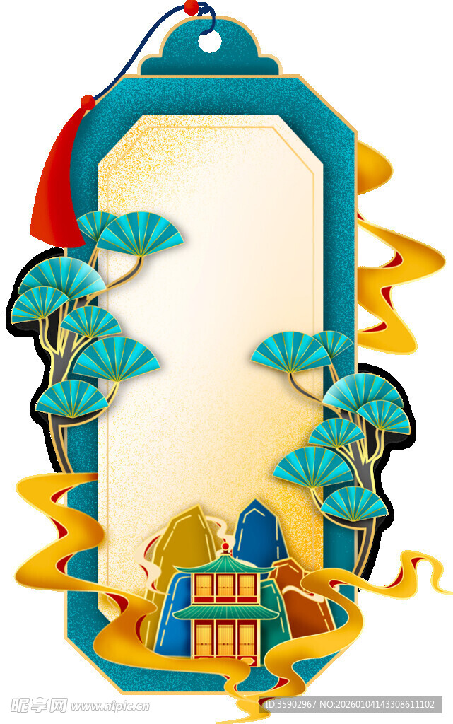 中式风空白挂饰装饰元素