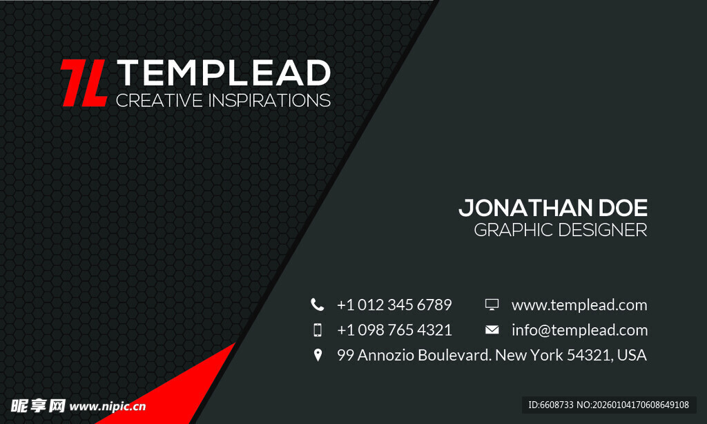 黑色商务风名片模板