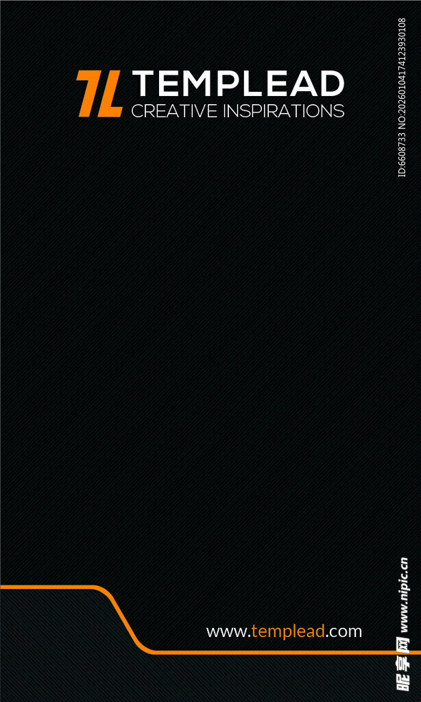 黑色背景橙色线条模板