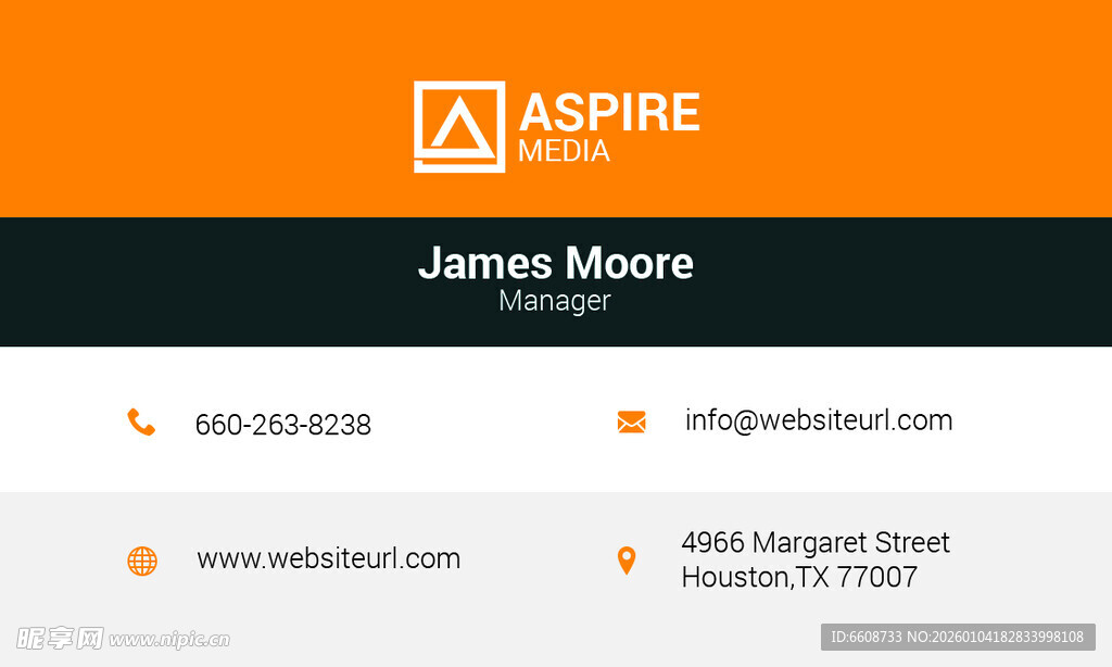 橙色商务名片模板