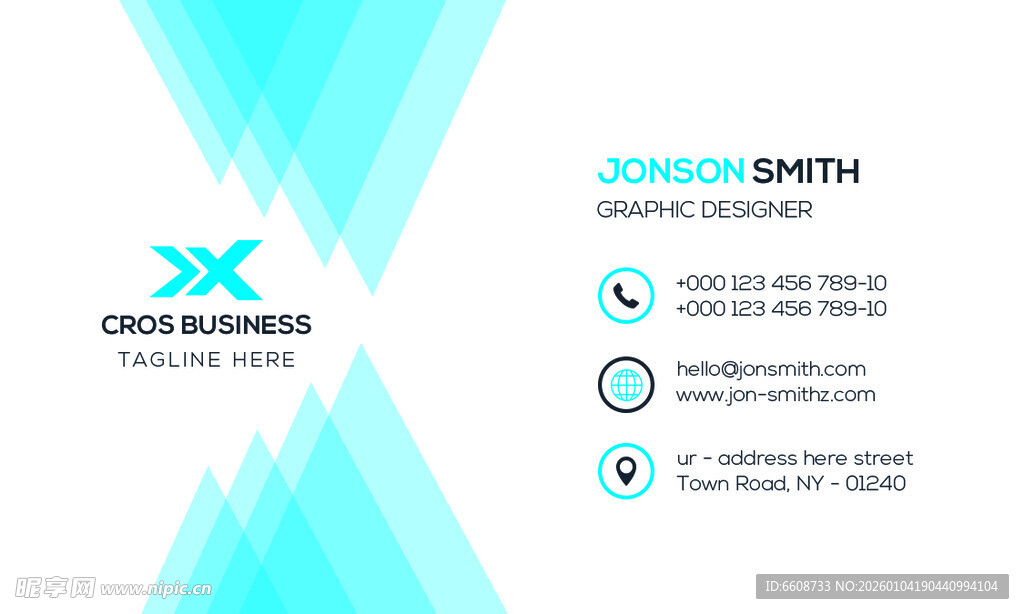 简约几何风格名片模板