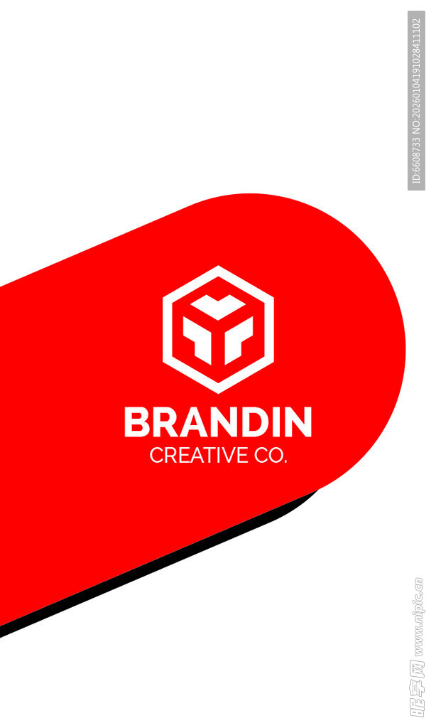 红色六边形品牌标志设计