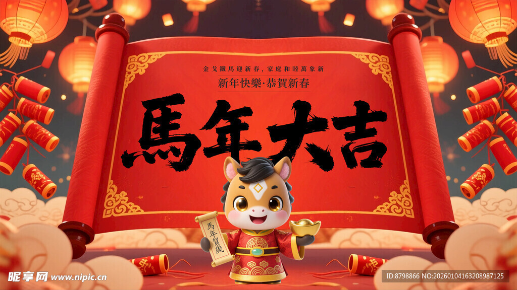 金驾欢年贺岁喜庆画面 元旦海报