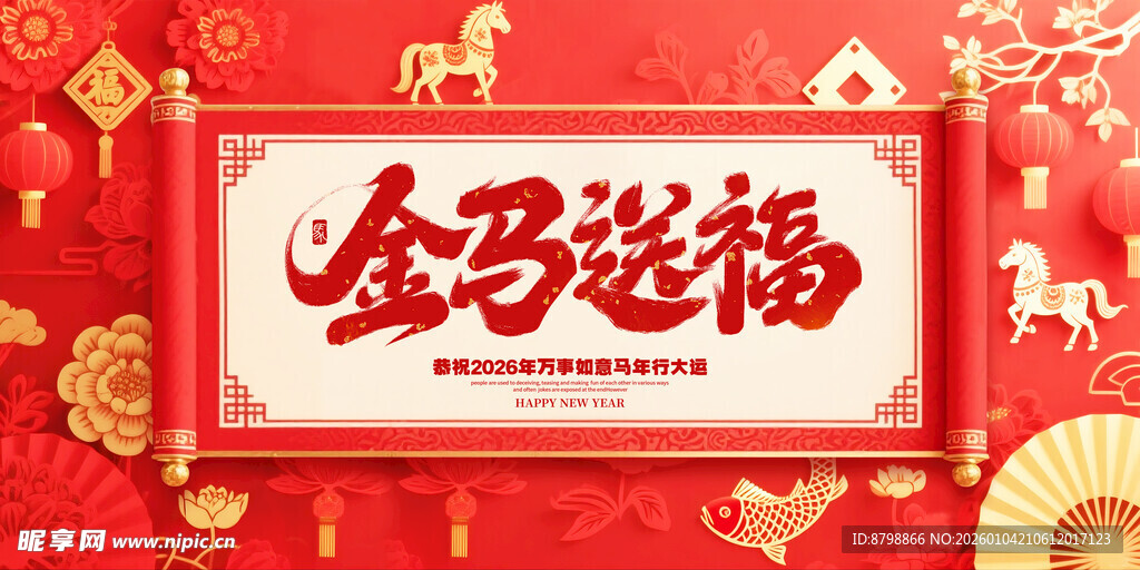 金驾欢年贺岁喜庆画面 元旦海报