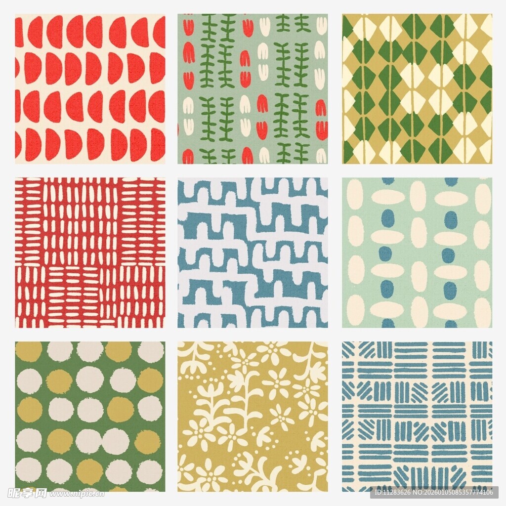 多彩几何图案纹理集合