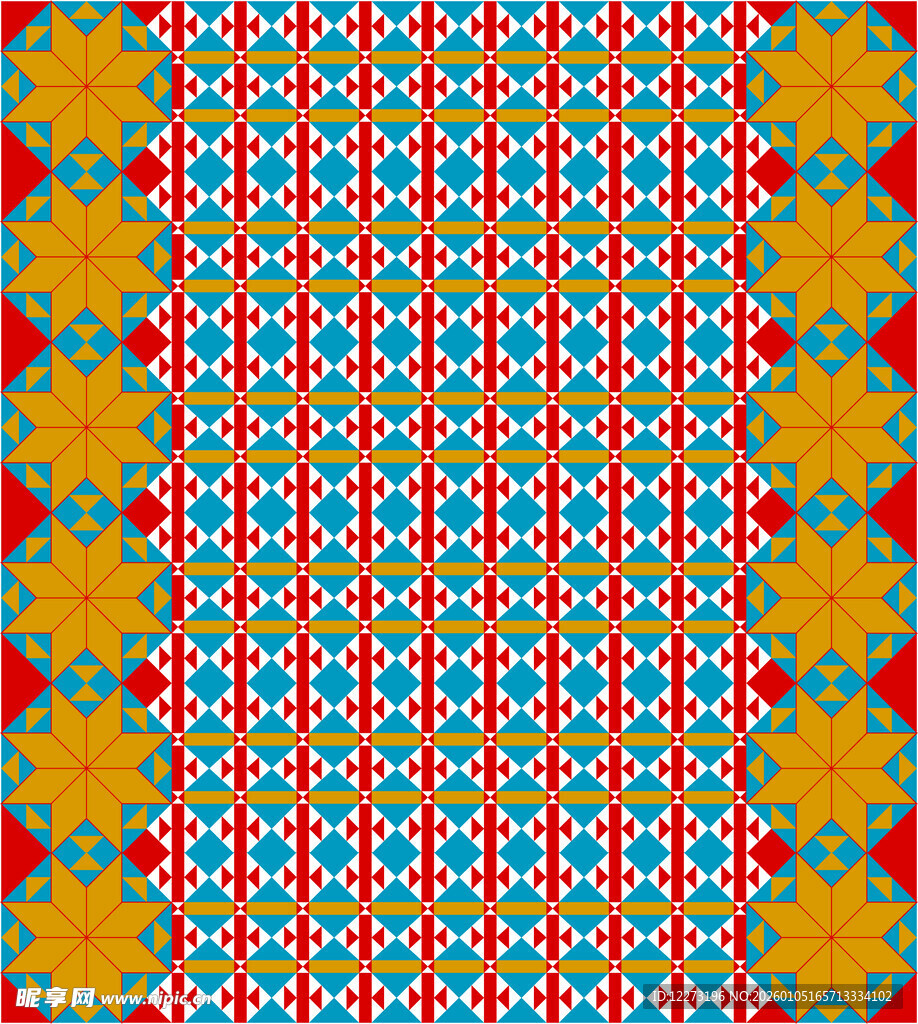 多彩几何花卉图案纹理