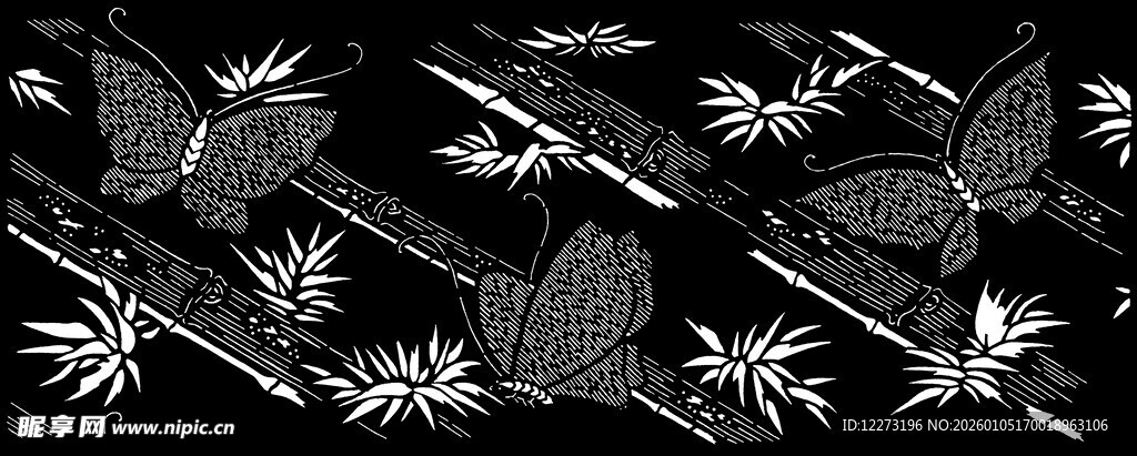 黑白植物图案纹理背景