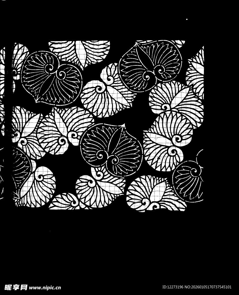 黑白蝴蝶图案装饰布料