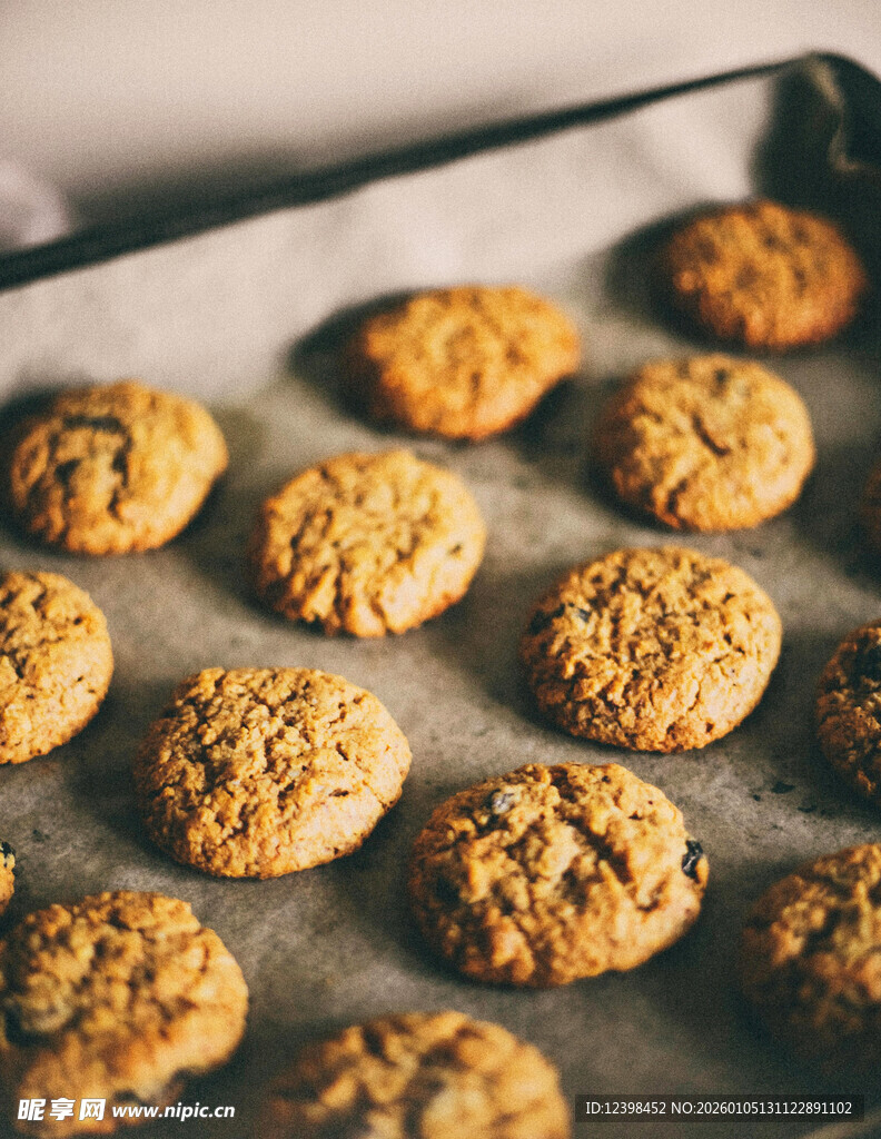烤盘上的美味自制燕麦饼干