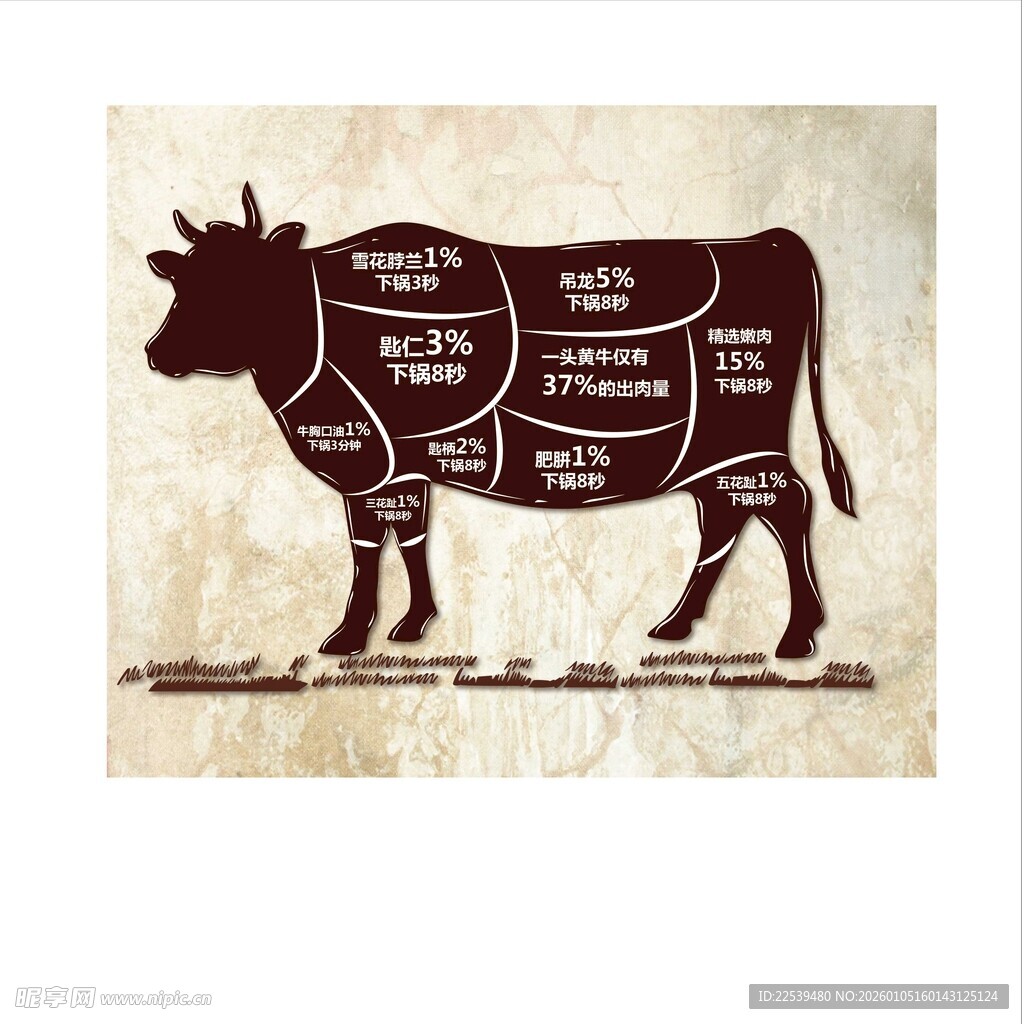 牛肉部位示意图