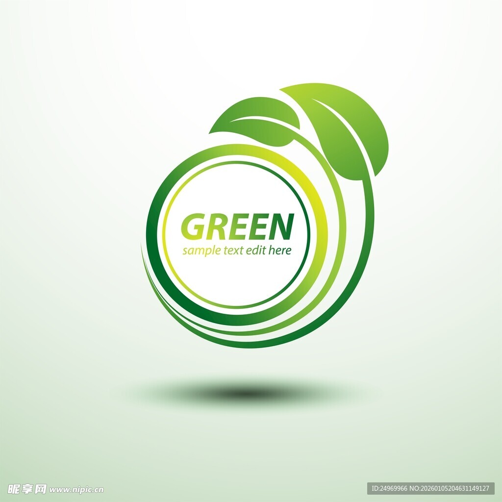 绿色主题圆形标志设计