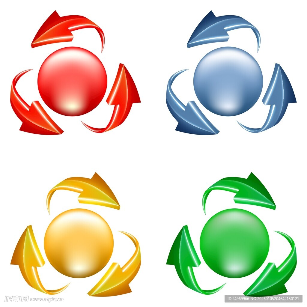 多彩旋转箭头图标