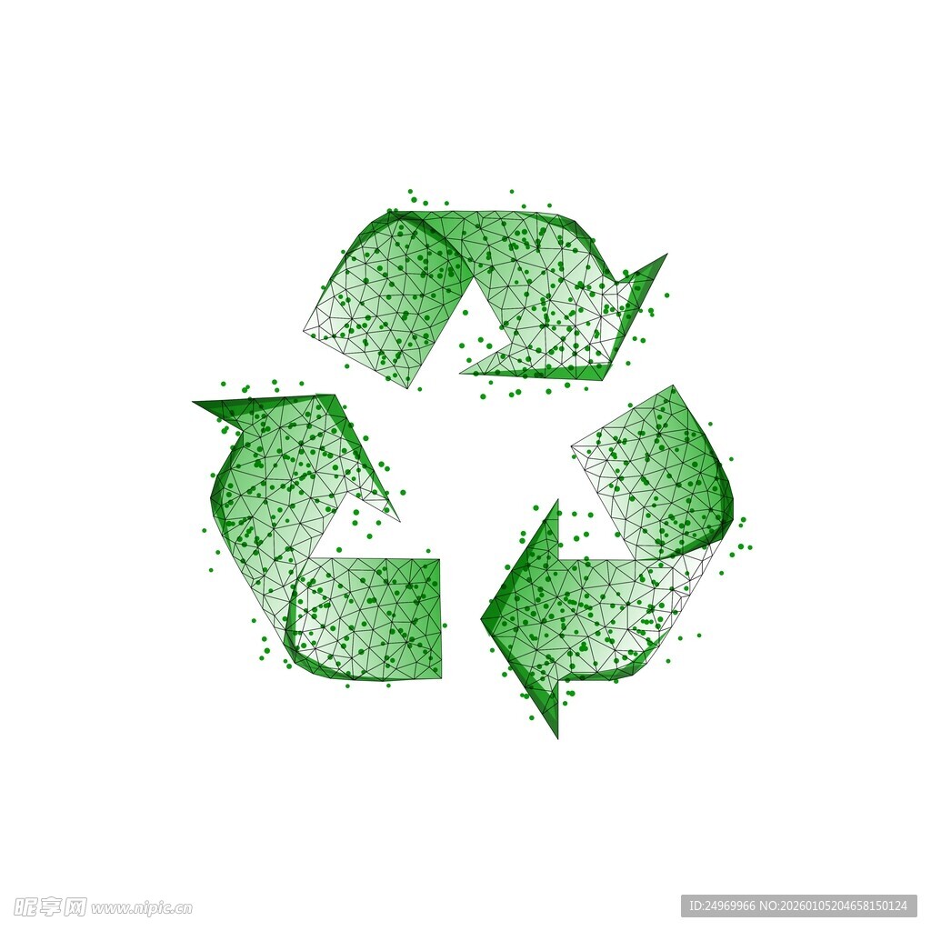 绿叶构成的环保回收标志