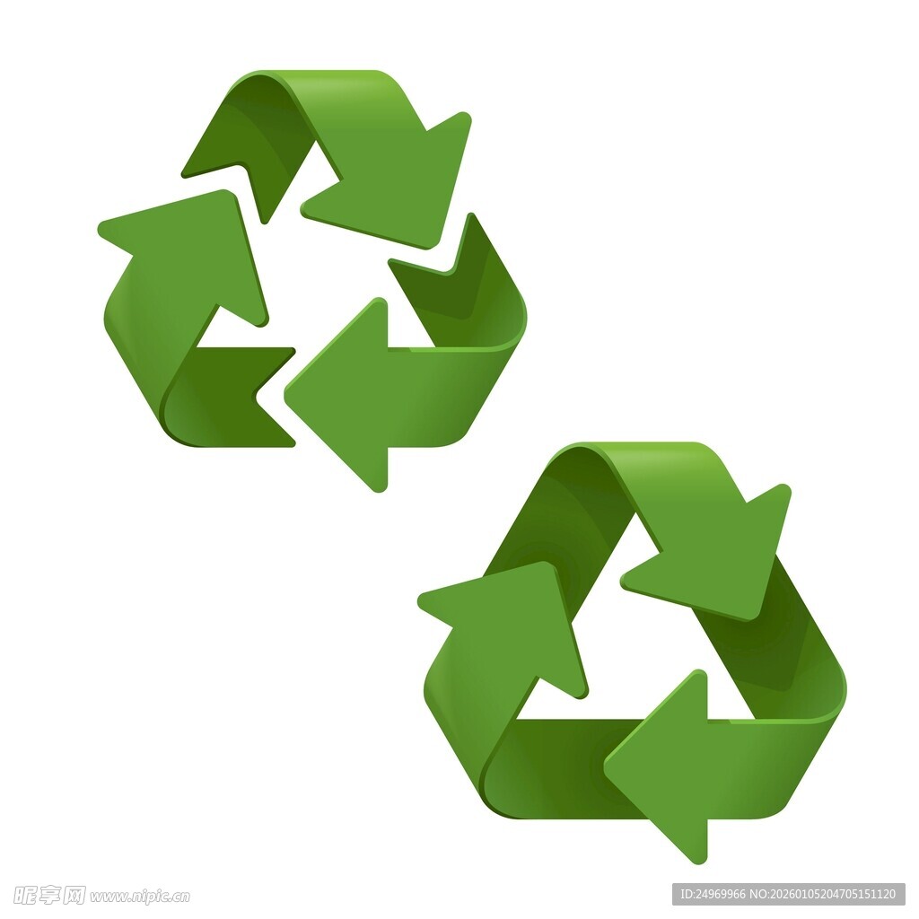 绿色回收标志图标