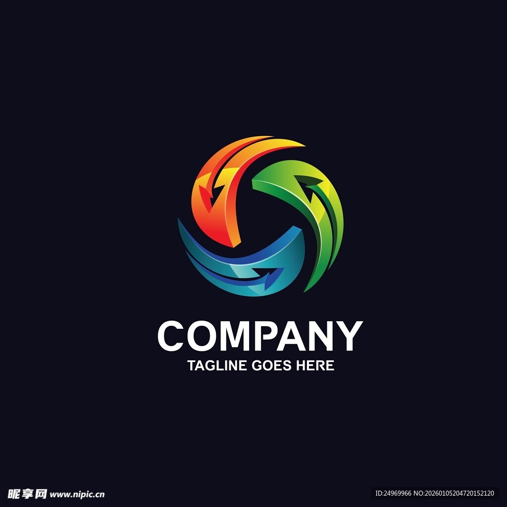 多彩抽象螺旋公司标志