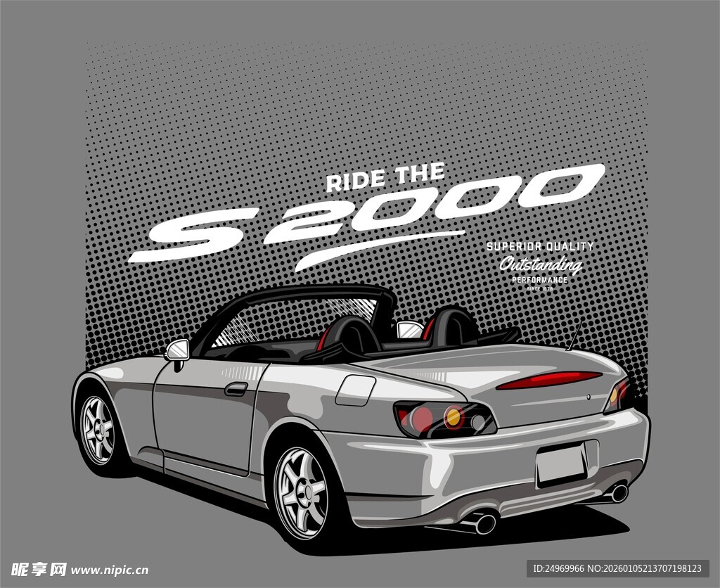 银色敞篷跑车S2000展示