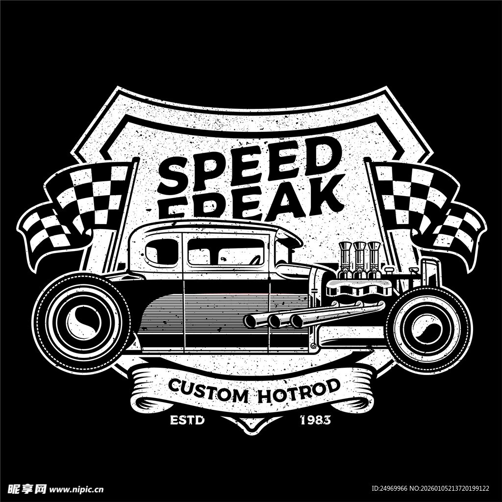 复古定制赛车标志设计