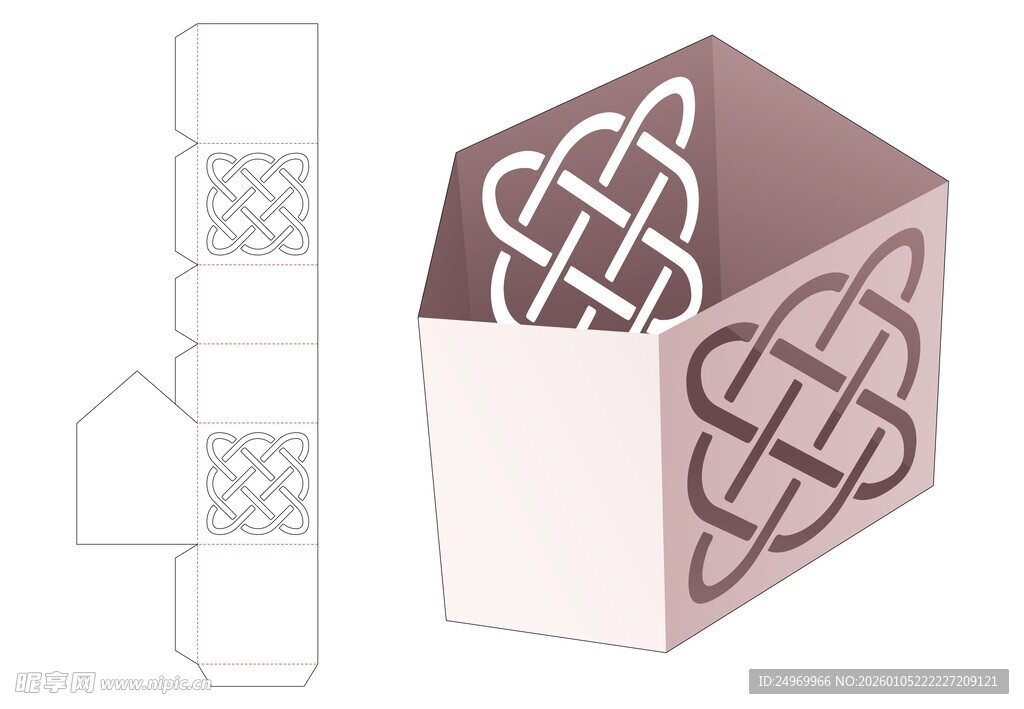 镂空花纹纸盒设计图