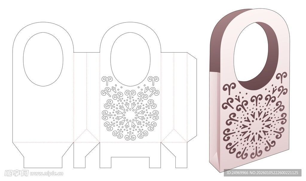 镂空花纹手提袋设计图
