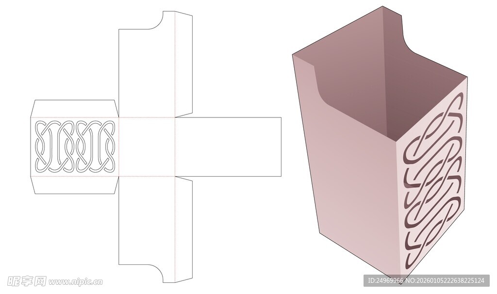 带花纹的立体纸盒设计图