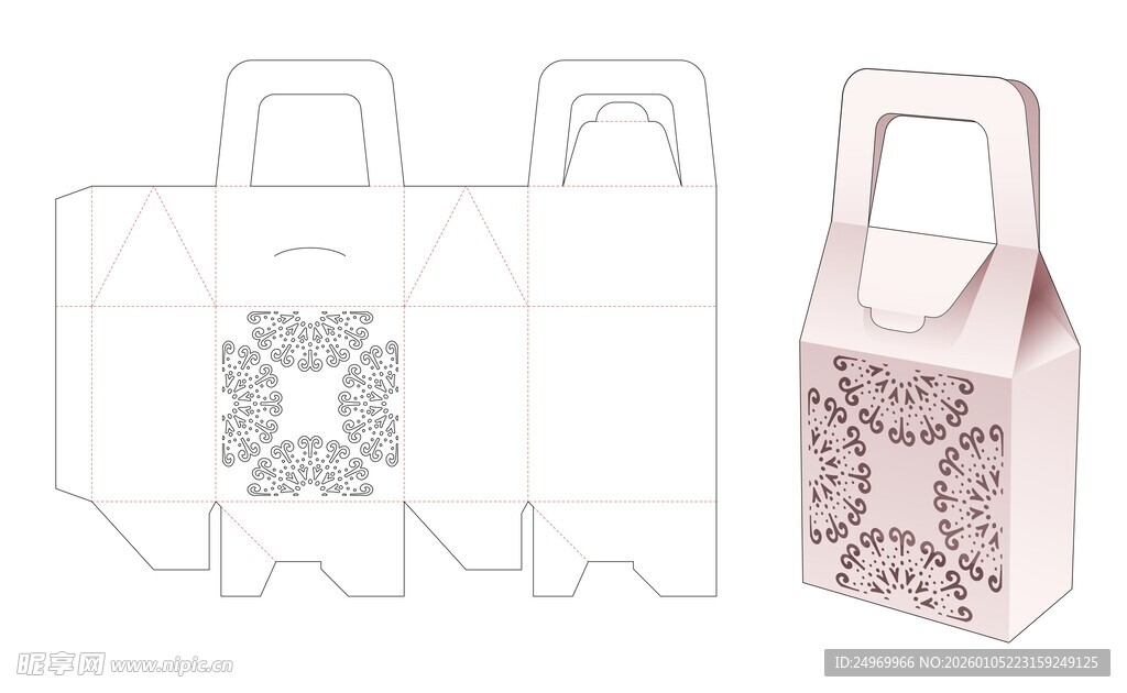 粉色钻石手提盒设计图