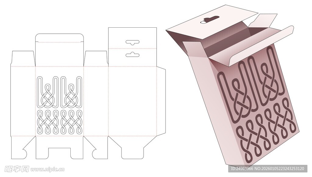 镂空纸盒设计展开图