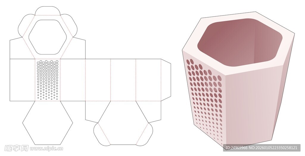 六边形储物容器设计图
