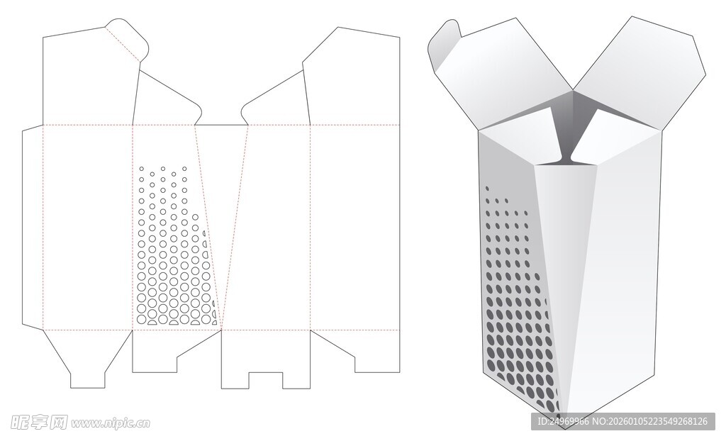 六边形包装盒展开图示例