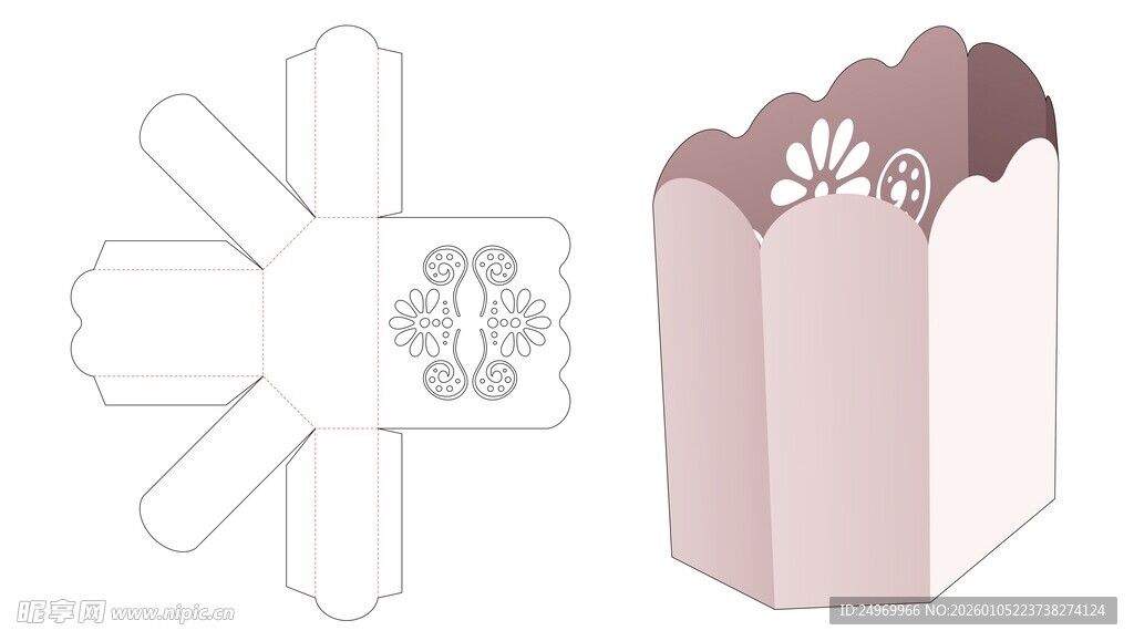 六边形纸盒模板