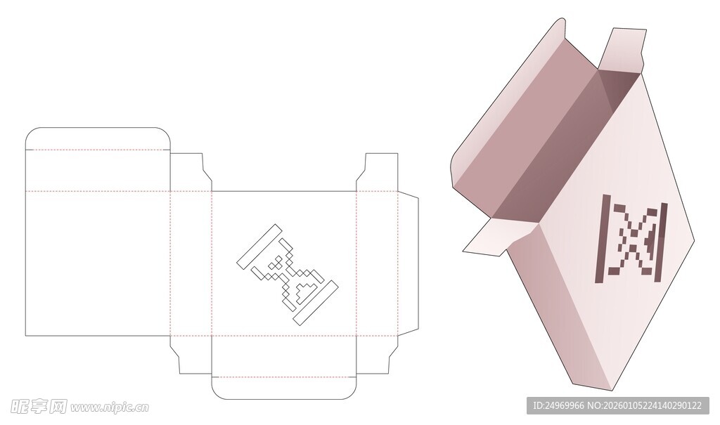 粉色包装盒设计效果图