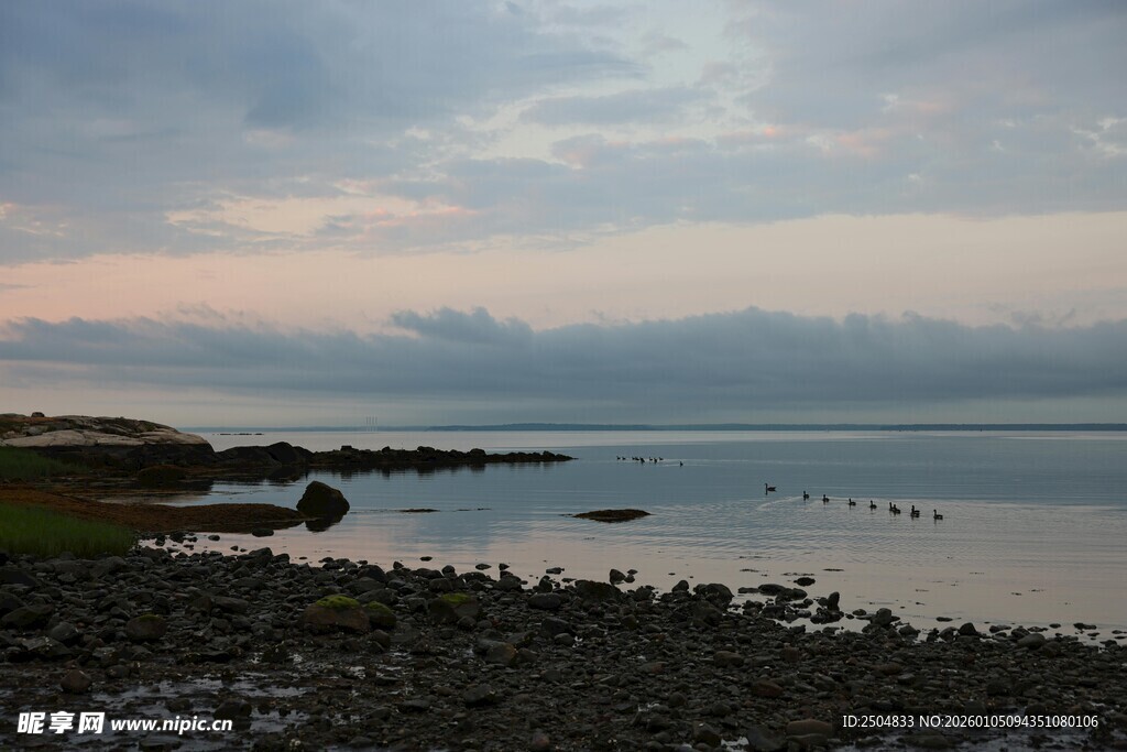 海边黄昏景色