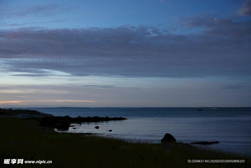海边暮色美景