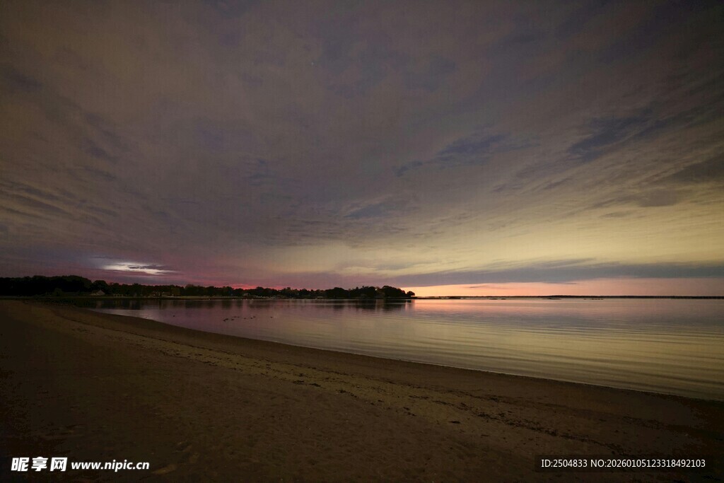 海边暮色天空壮丽景观