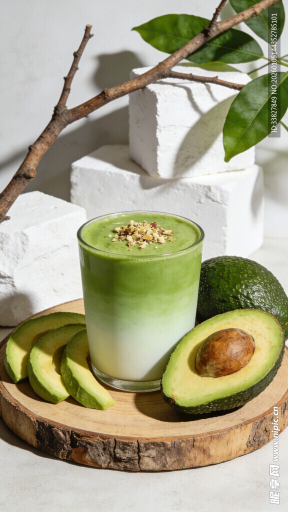 清新牛油果奶昔与鲜果拼盘