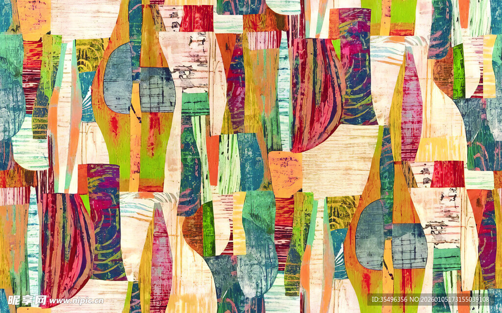 多彩几何拼接图案纹理