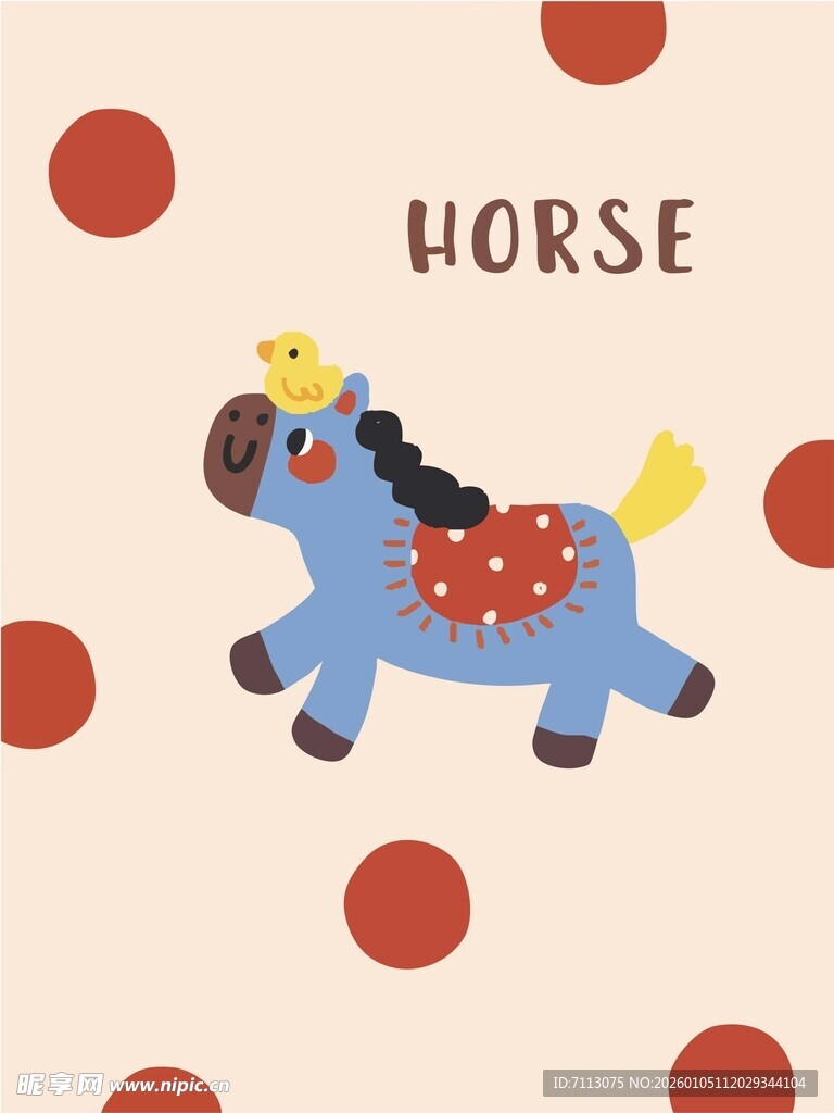 卡通小马插画