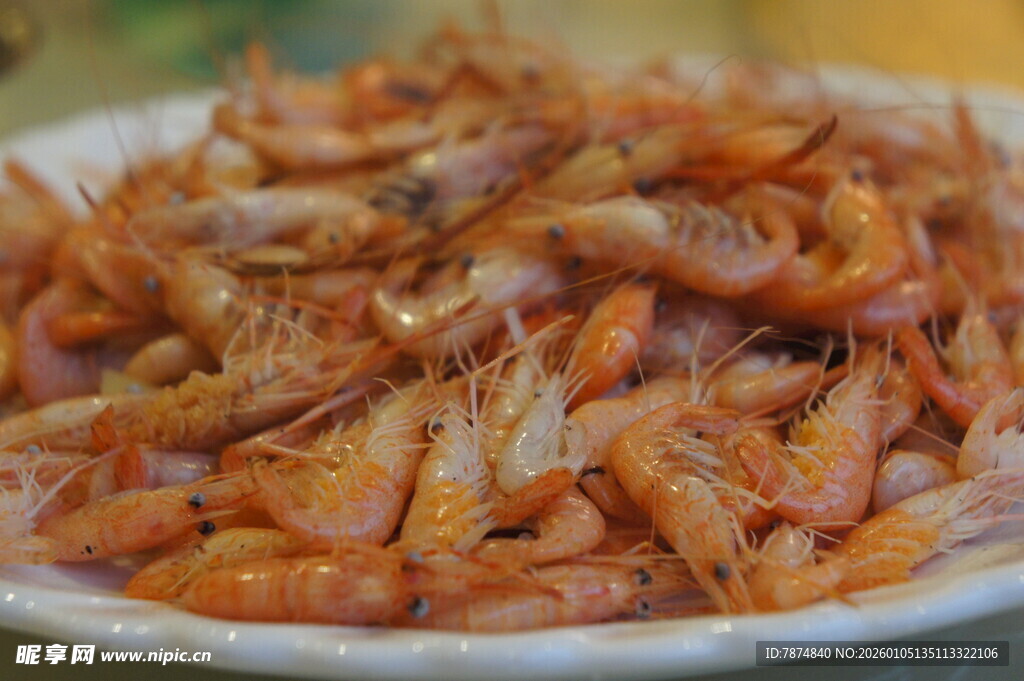 一盘美味鲜虾
