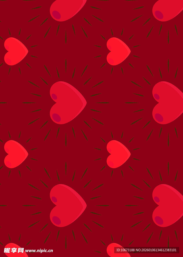 红色爱心图案背景