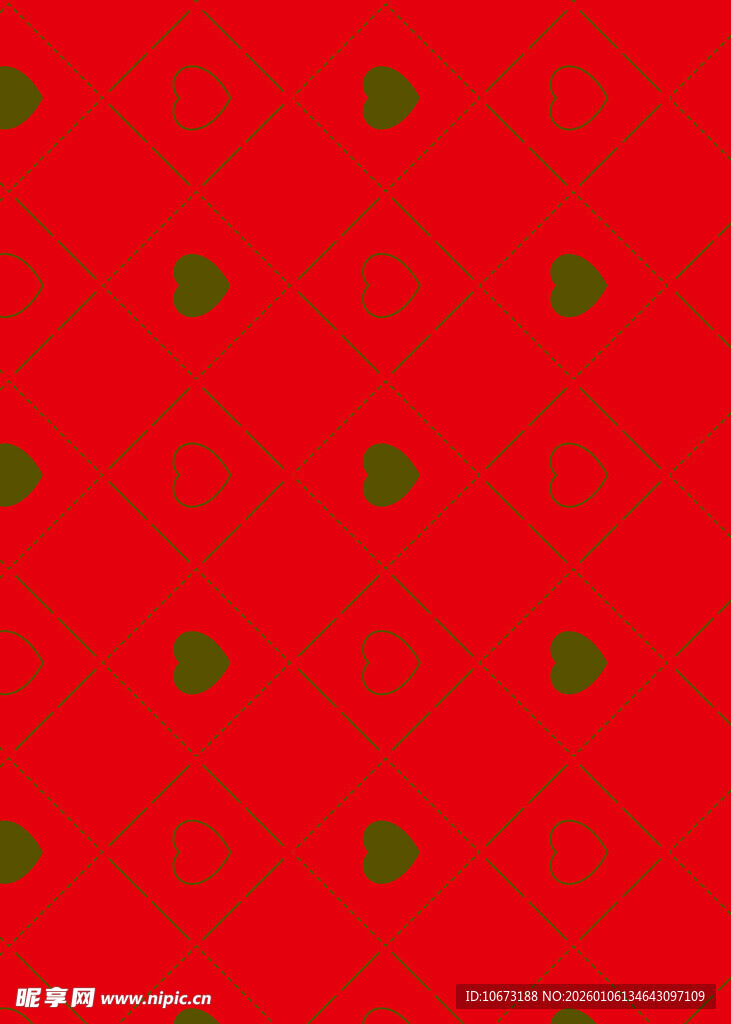 红色背景上的绿色几何图案