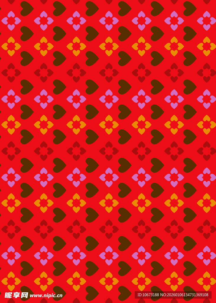 红色花卉图案纹理背景