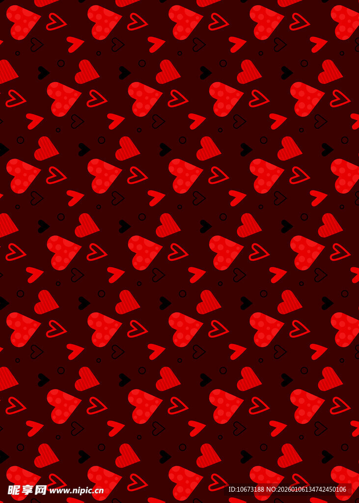 红色爱心图案背景纹理