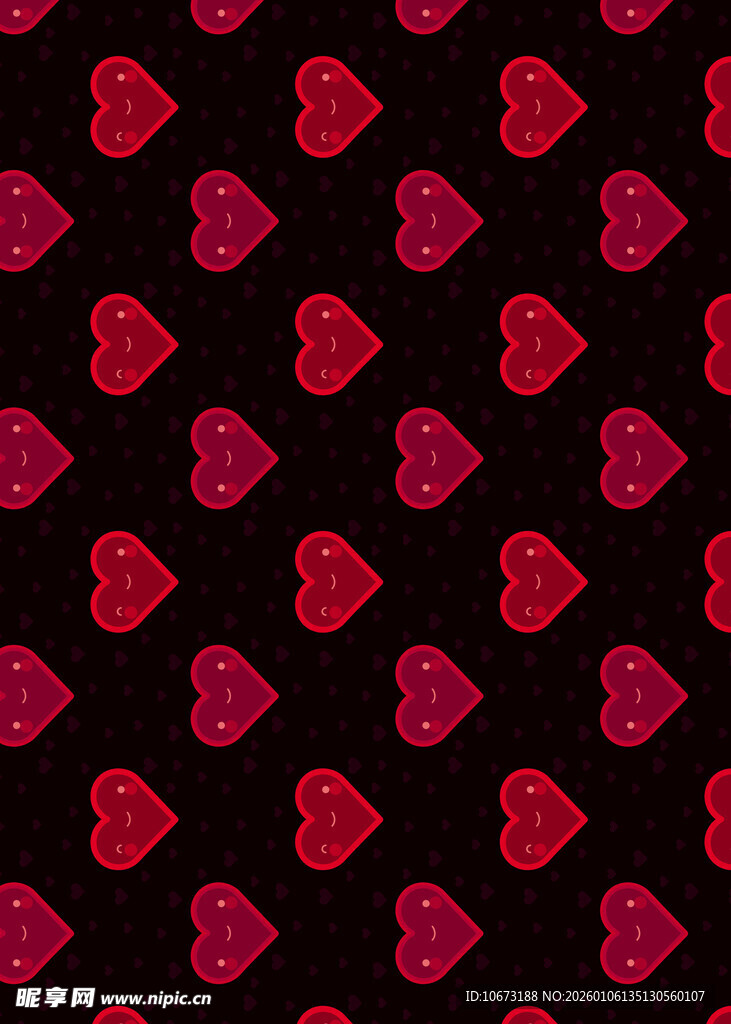 红色爱心图案背景纹理