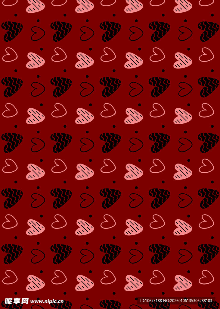 红色爱心图案背景纹理