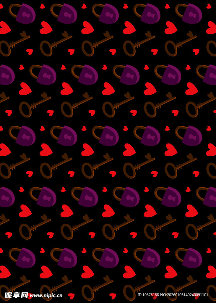 紫色心形图案无缝背景