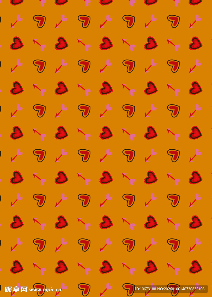 橙色背景爱心图案纹理
